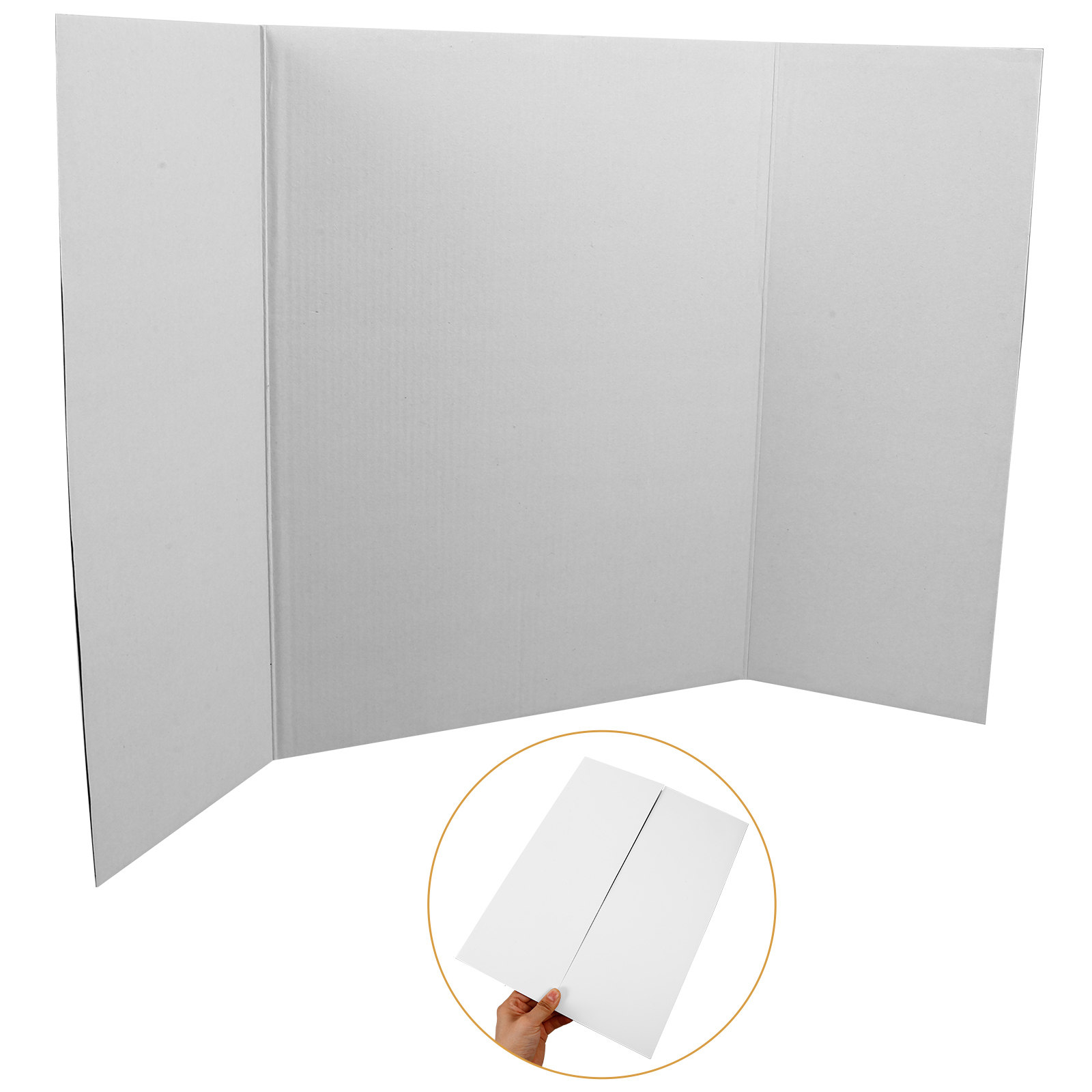 Science Project - 1Set White Trifold Poster Board Folding