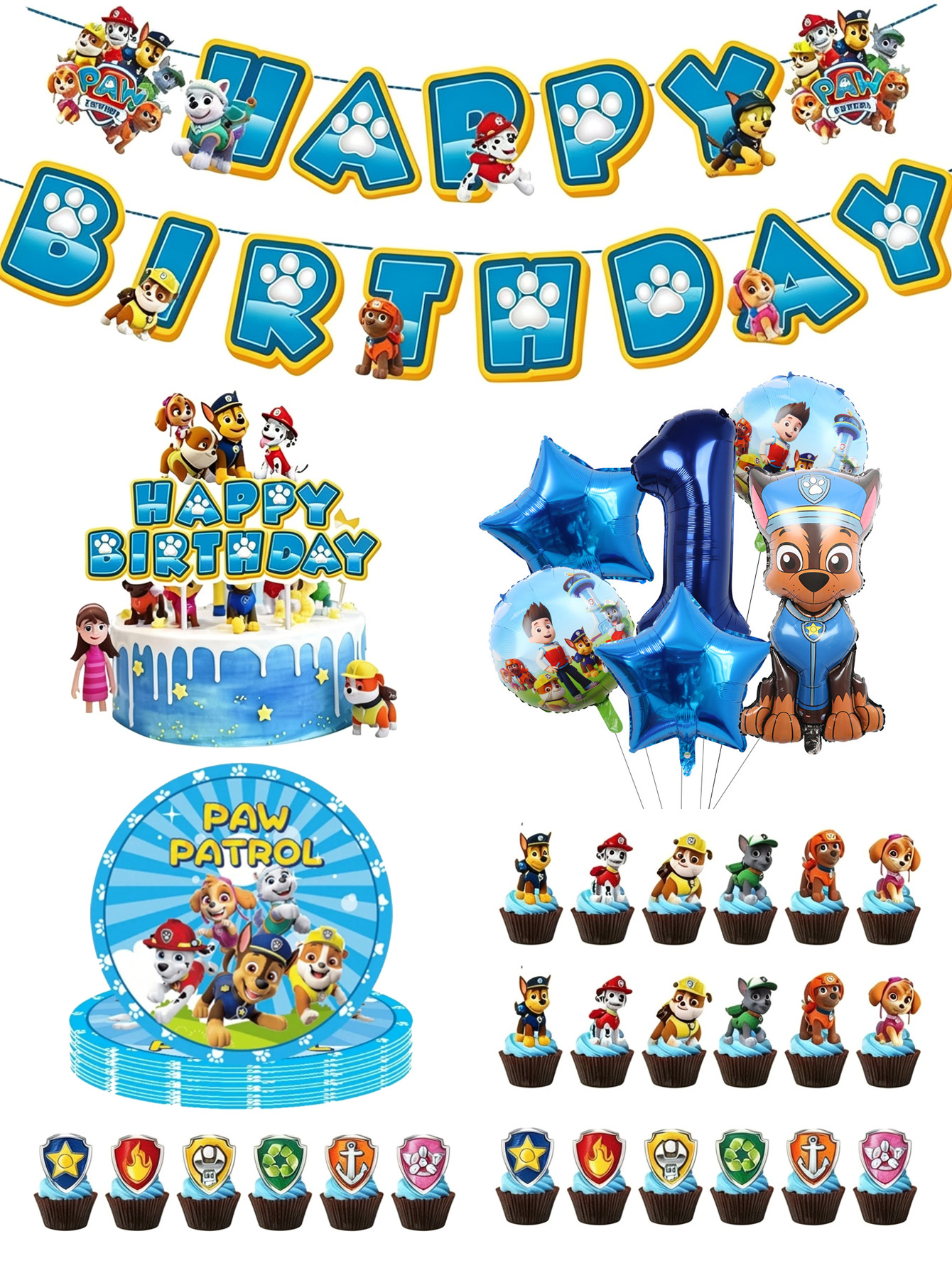 Science Of Happiness - Paw Patrol Birthday Party Decoration Set