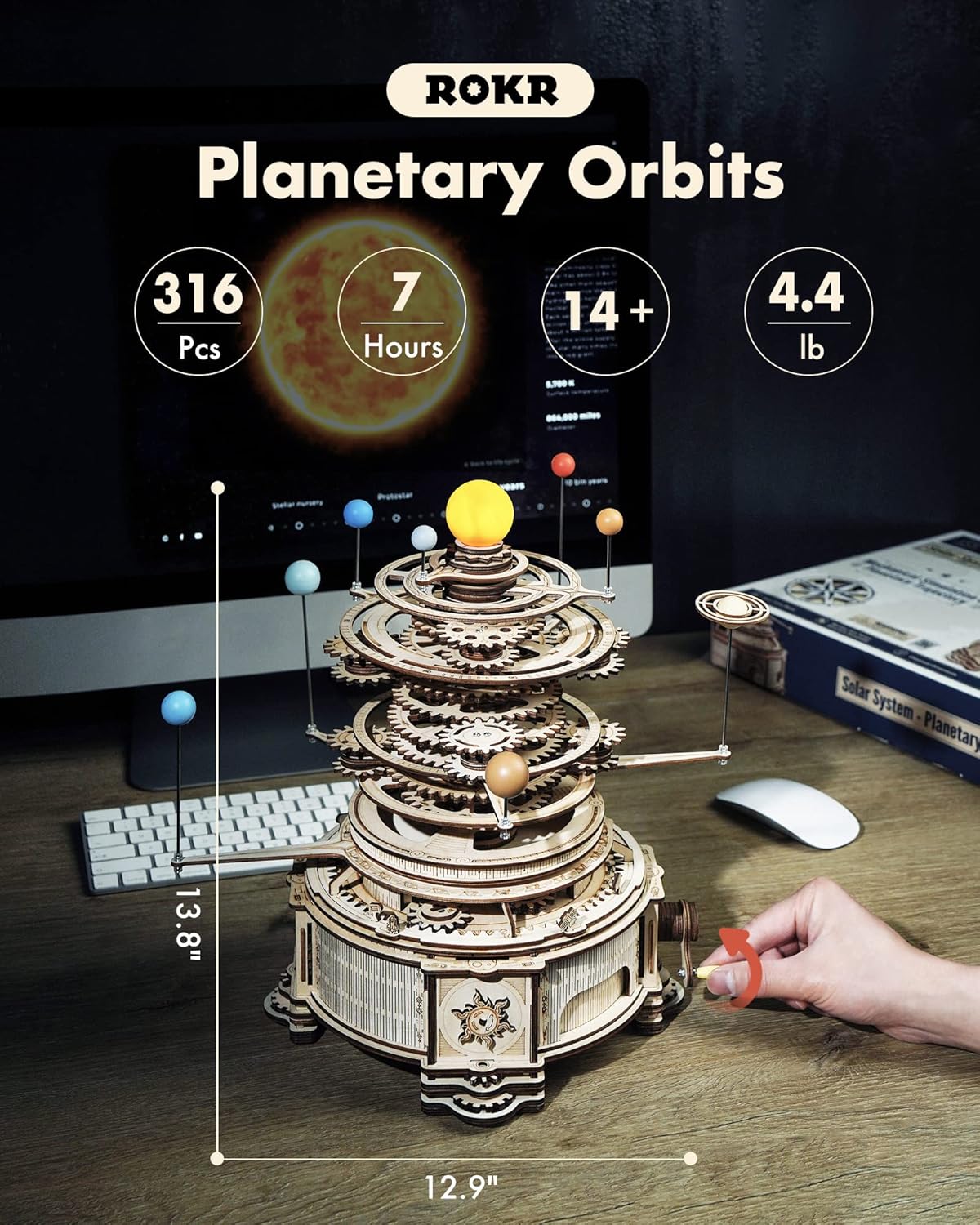 3D Wooden Puzzles for Adults-O – Solar System Orrery recenzja i cena