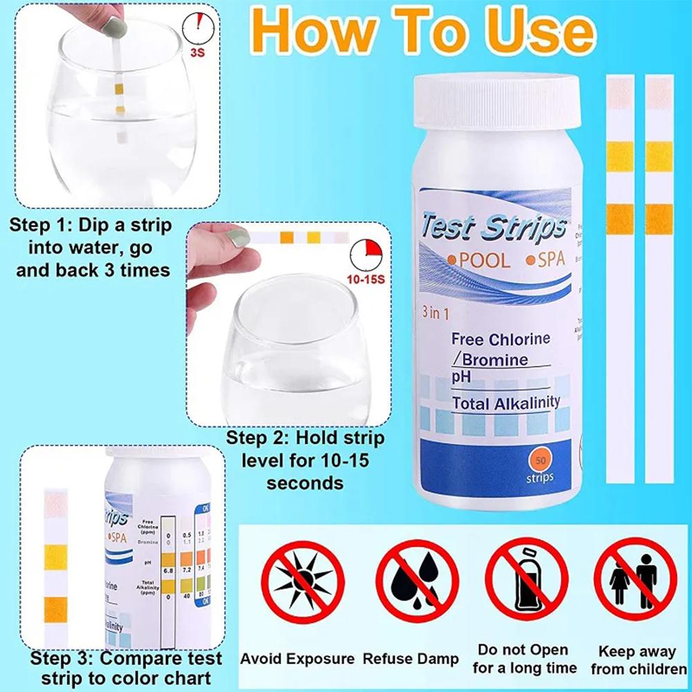 50pcs Chlorine PH Test Strips  – Ph Strip Test recenzja i cena